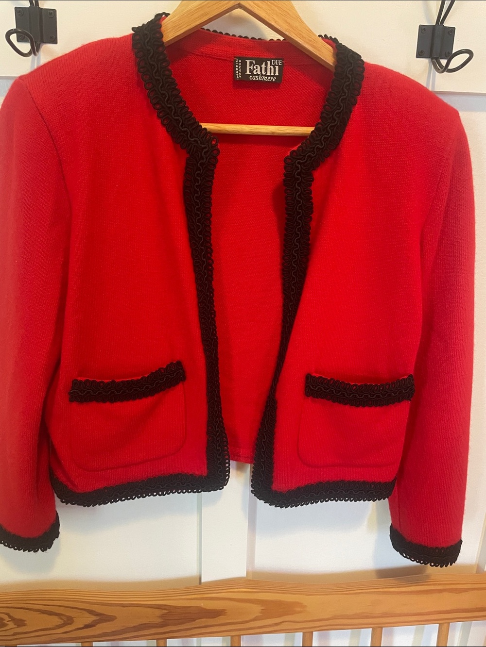 UE Red Cropped Jacket with Black Trim